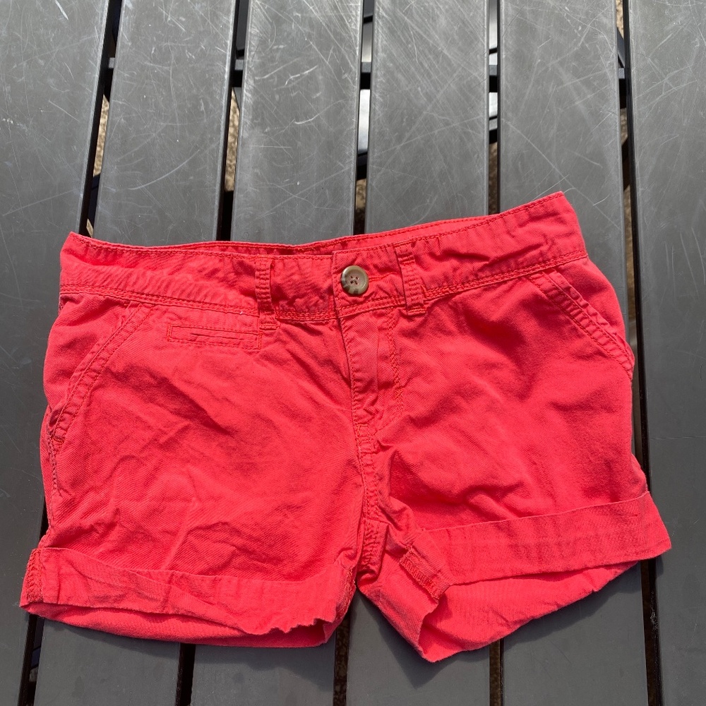 Coral red Jean shorts